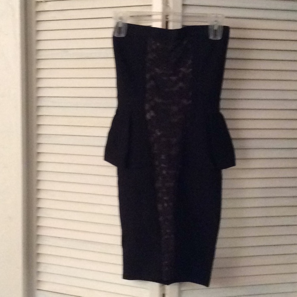 Bebe black strapless evening dress size  s